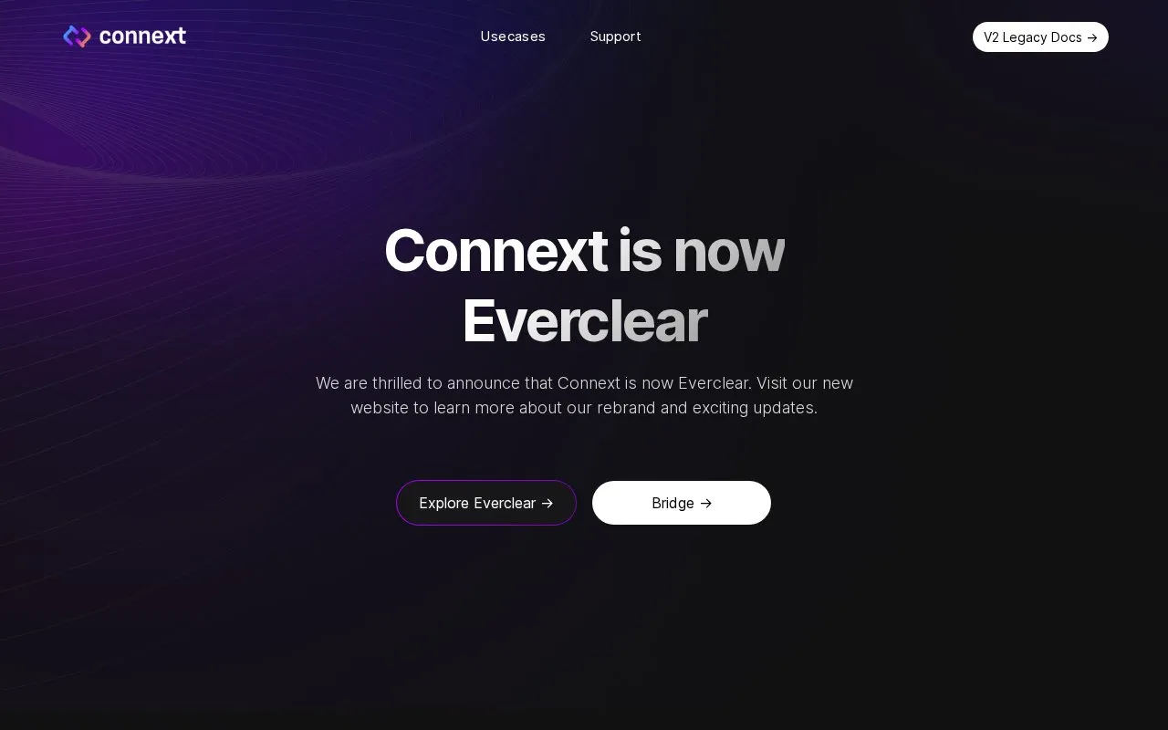 Connext homepage screenshot