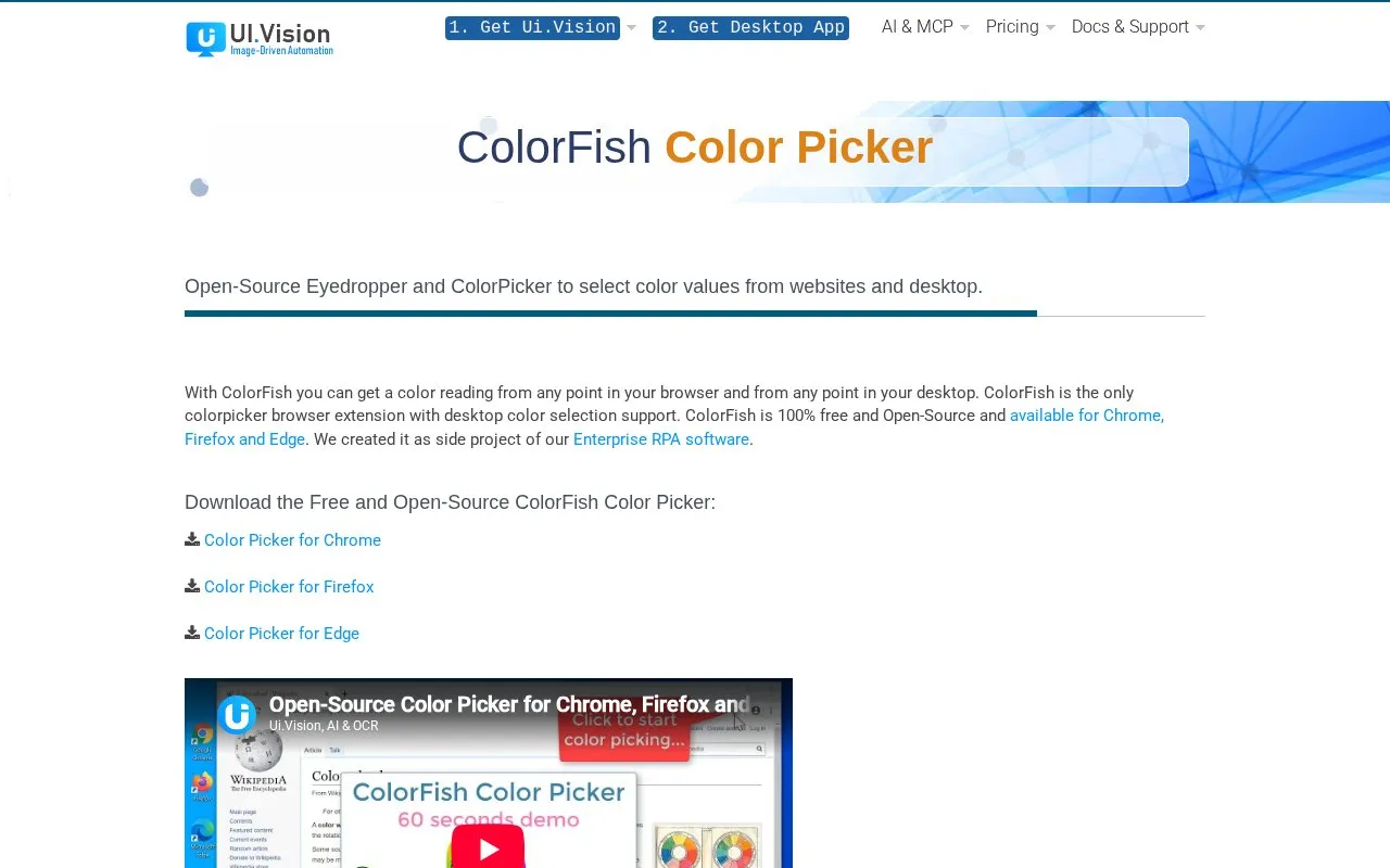 ColorFish homepage screenshot