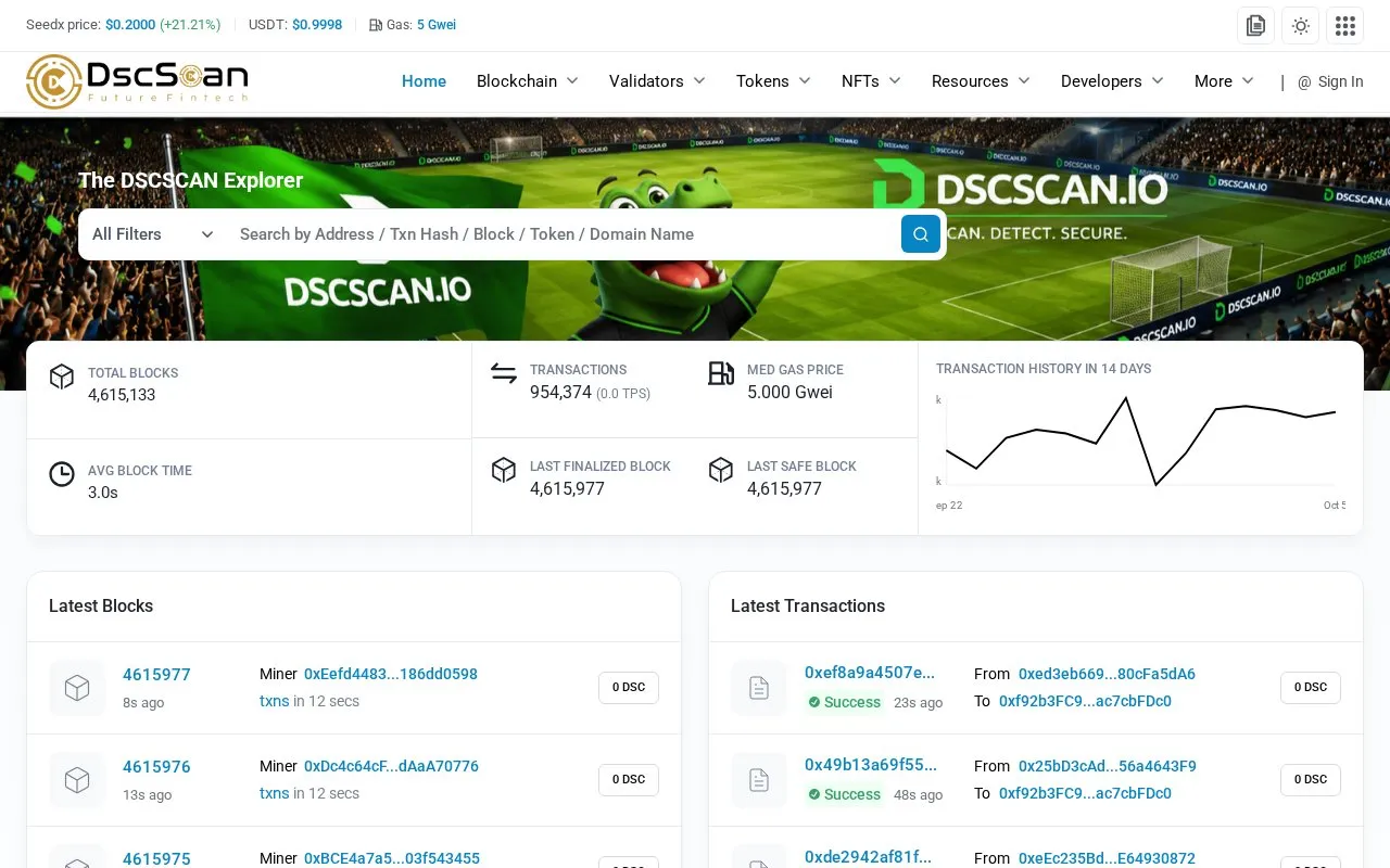 Datacore Smart Chain — Datacore Smart Chain homepage screenshot