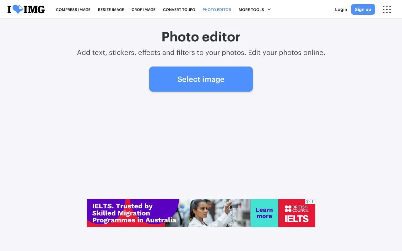 ILoveImg homepage screenshot