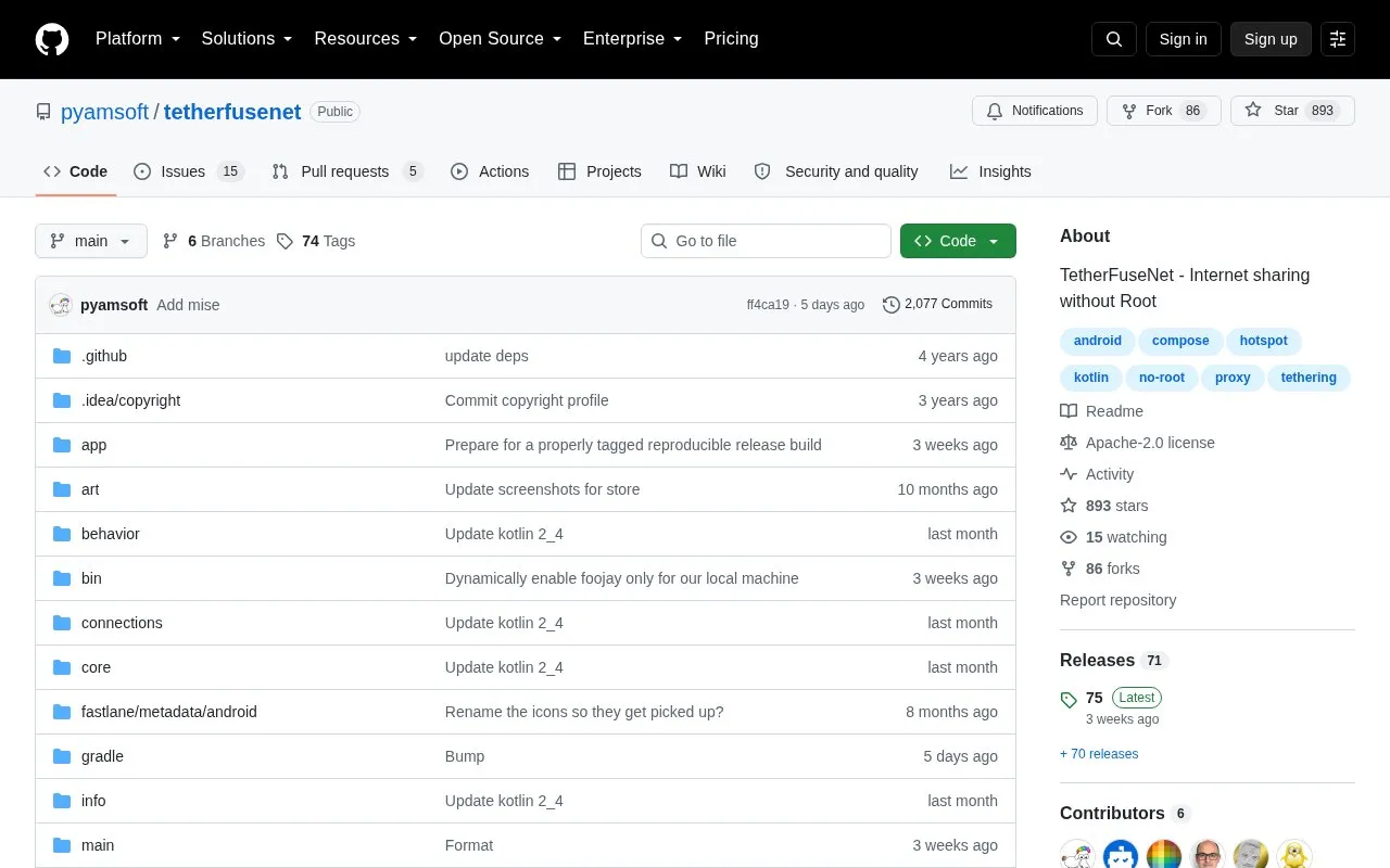 Tetherfi homepage screenshot