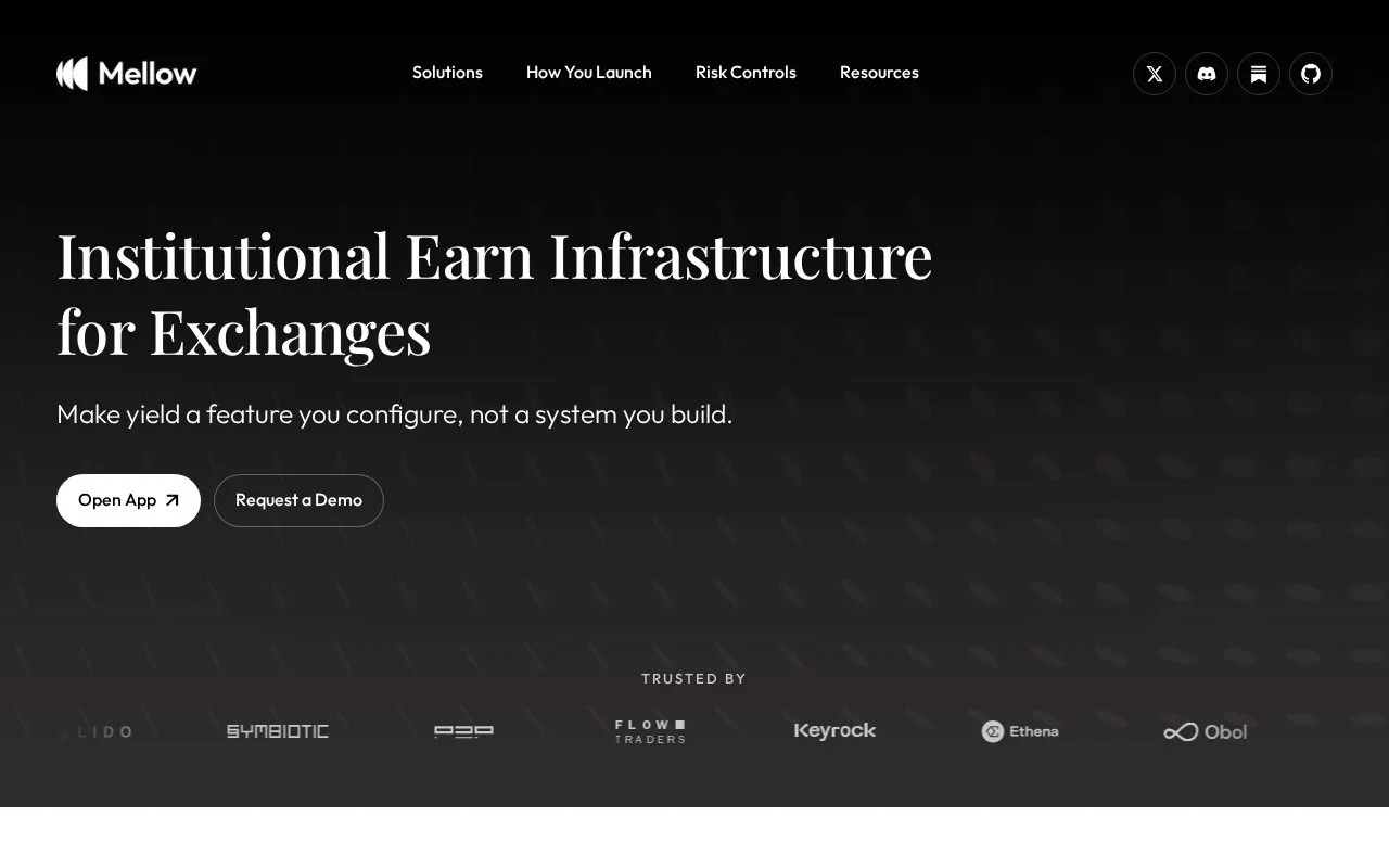 Mellow Restaking homepage screenshot