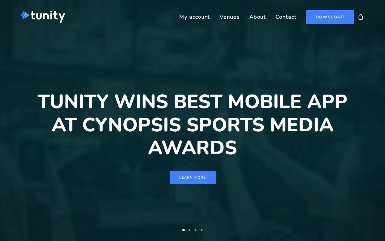 Tunity homepage screenshot