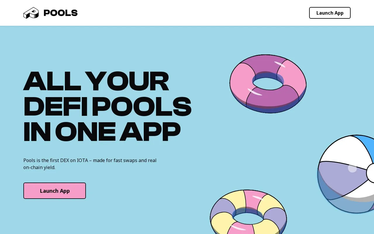 Pools Finance homepage screenshot