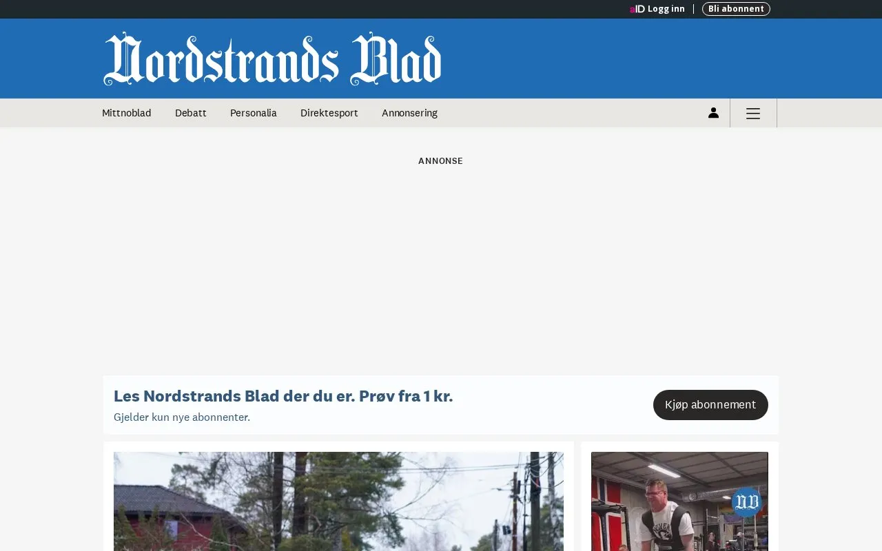 Nordstrands Blad homepage screenshot