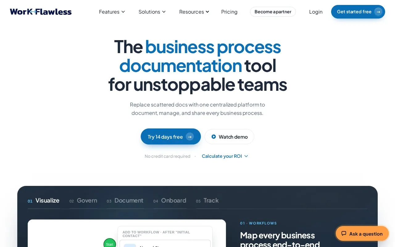 WorkFlawless homepage screenshot