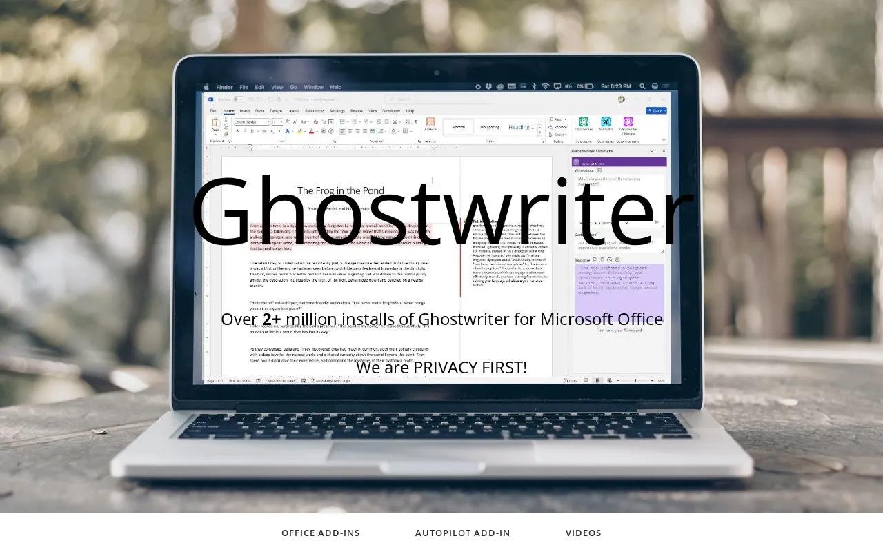 Ghostwriter AI homepage screenshot