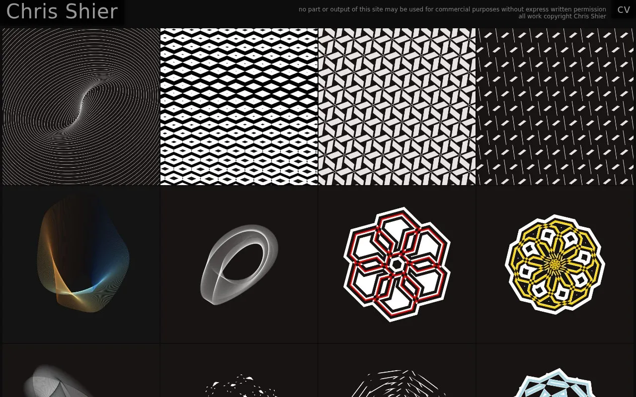 Chris Shier homepage screenshot