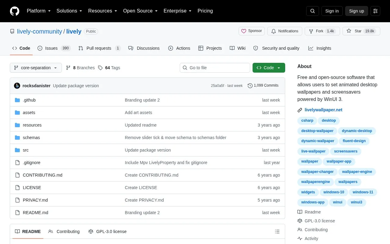 Lively homepage screenshot