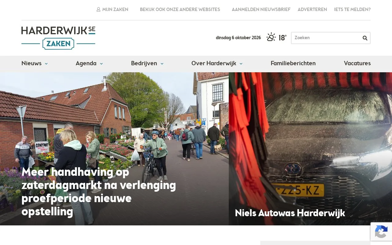 Harderwijkse Zaken homepage screenshot