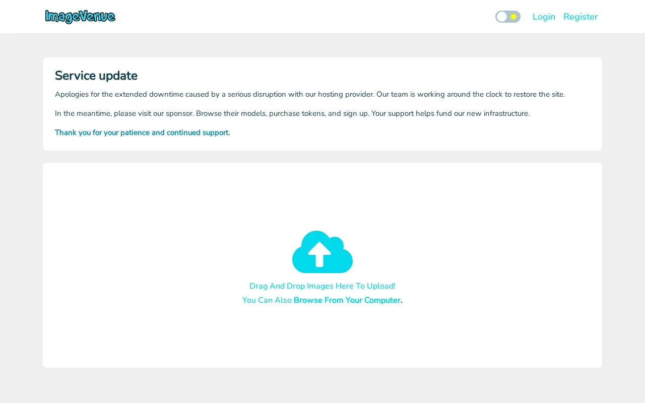 imagevenue homepage screenshot