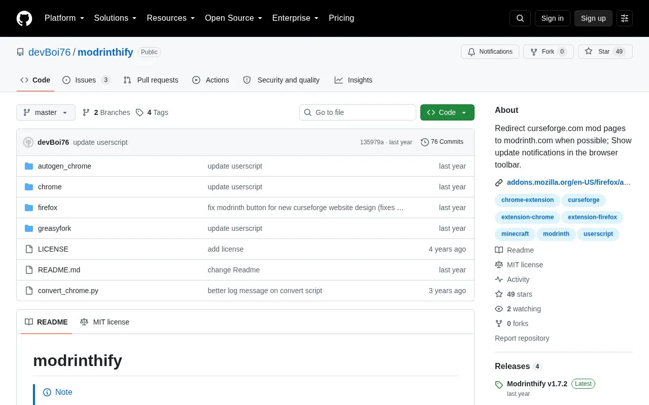 Redirector homepage screenshot
