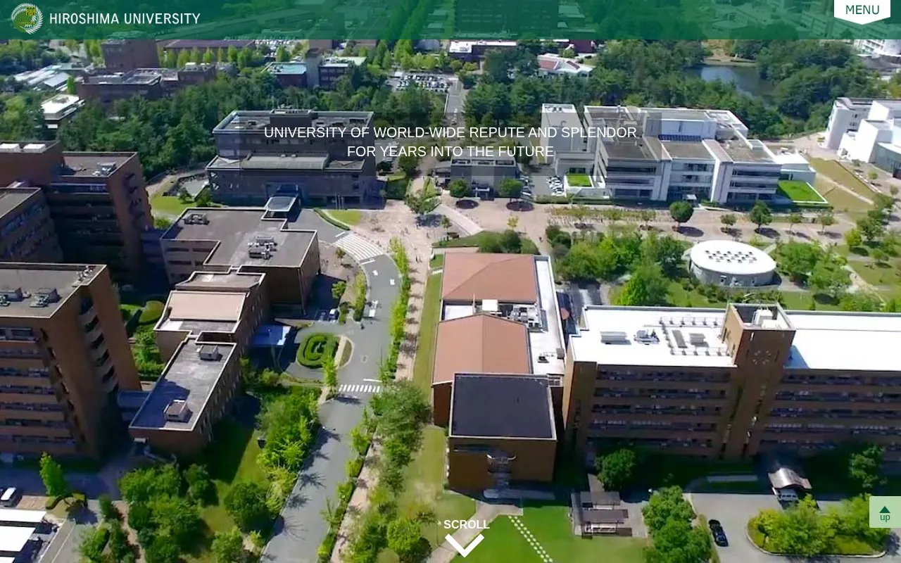 Hiroshima University homepage screenshot