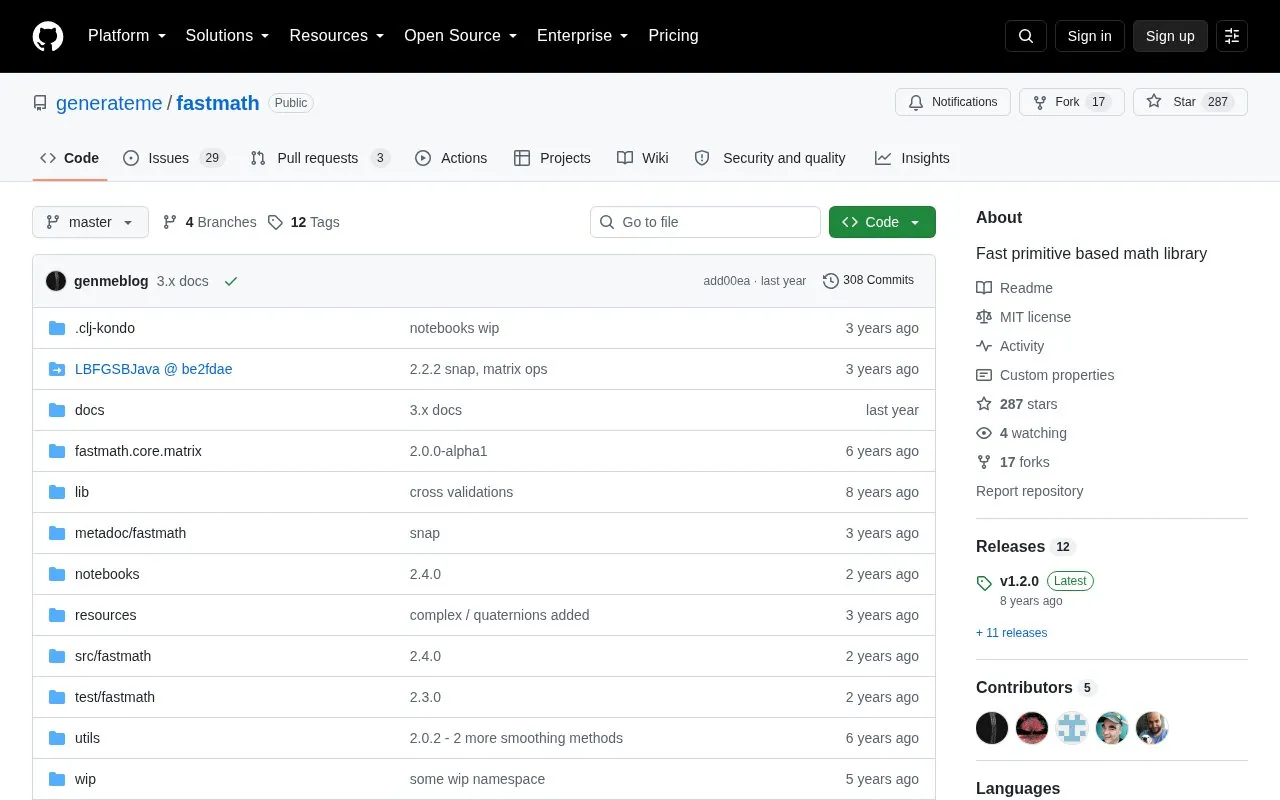 fastmath homepage screenshot