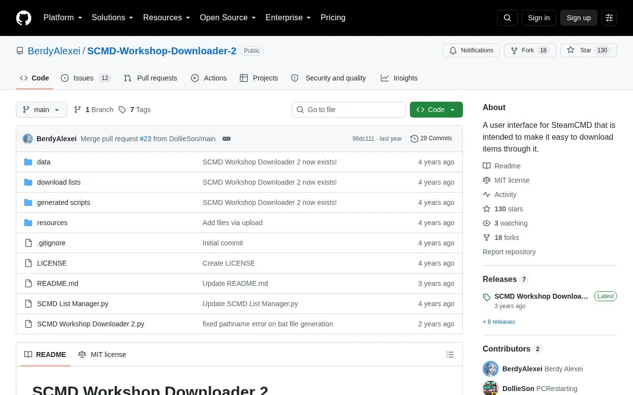 SCMD homepage screenshot
