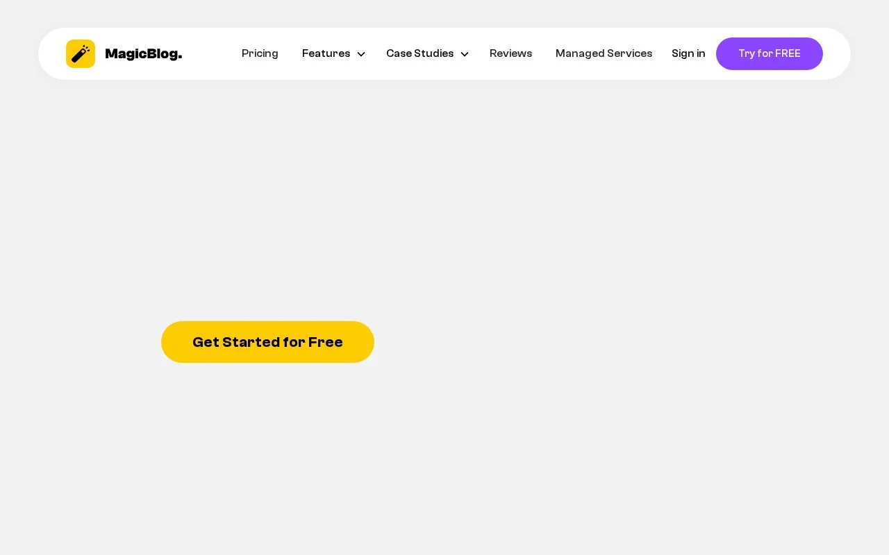 MagicBlog homepage screenshot