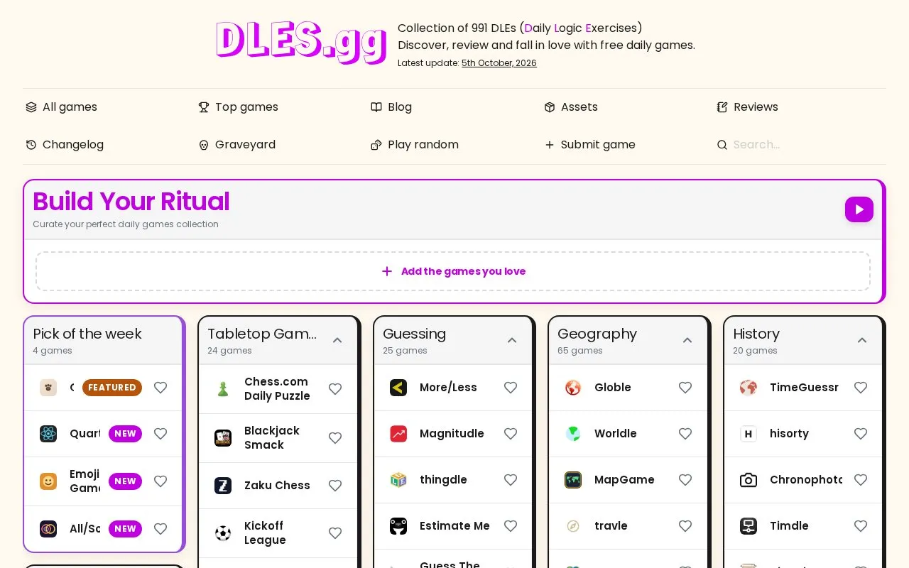 DLES.gg homepage screenshot