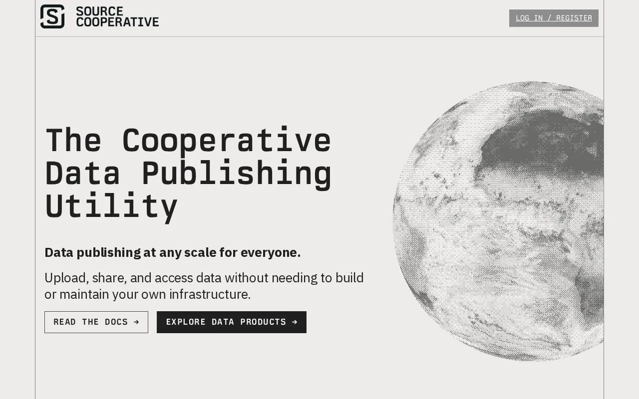 Source Cooperative homepage screenshot