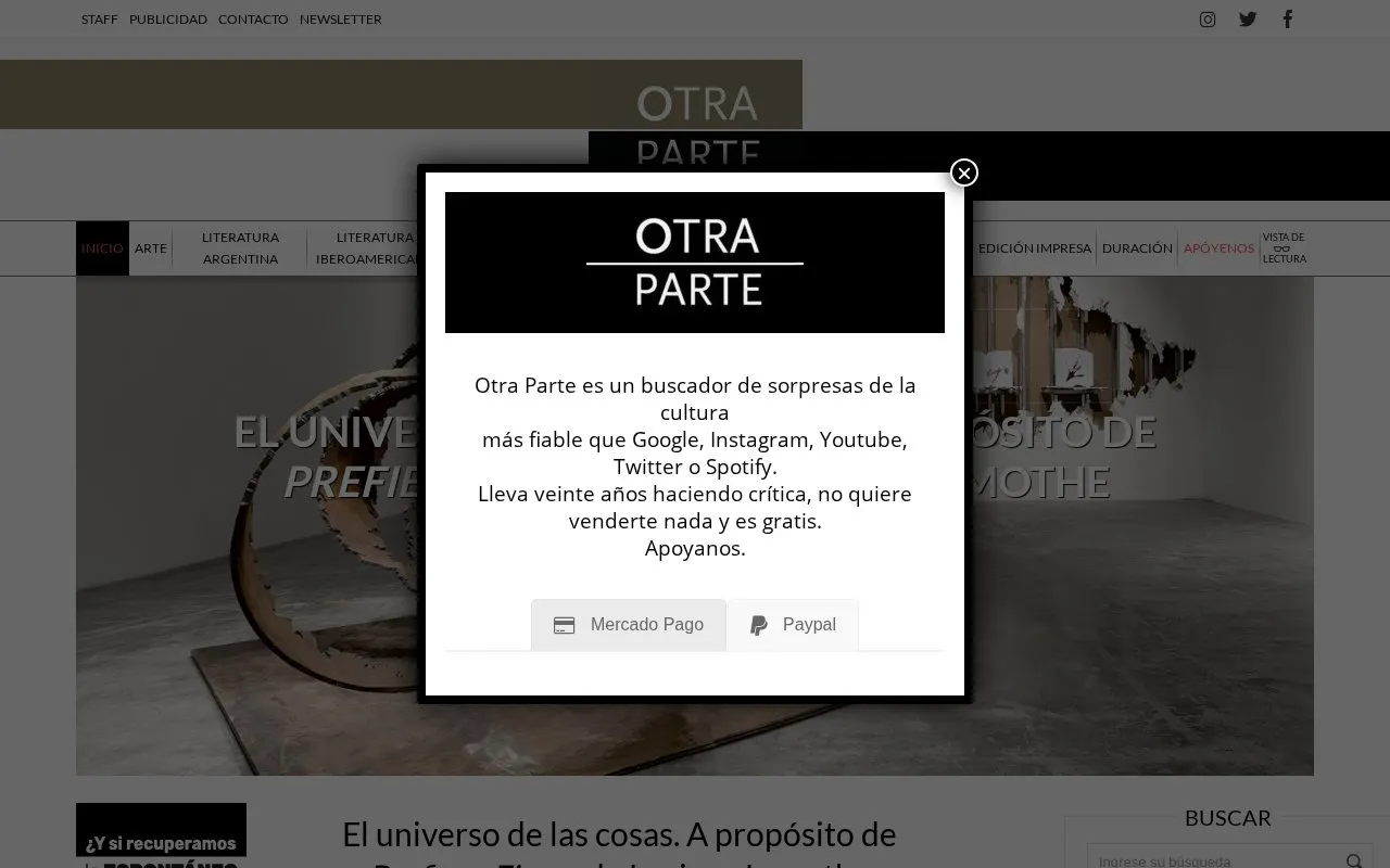 Otra parte homepage screenshot