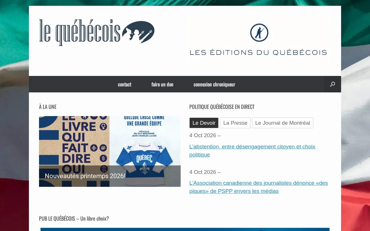 Le Québécois homepage screenshot