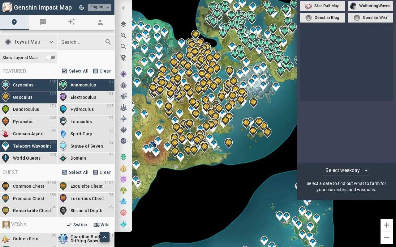 Genshin Impact Map homepage screenshot