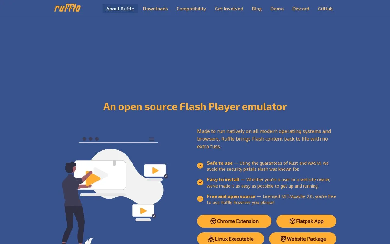 Flash Emulator homepage screenshot