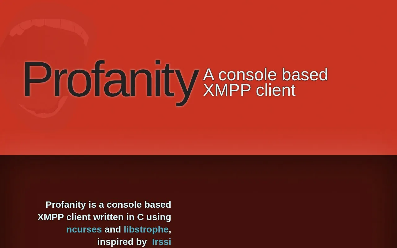 Profanity homepage screenshot