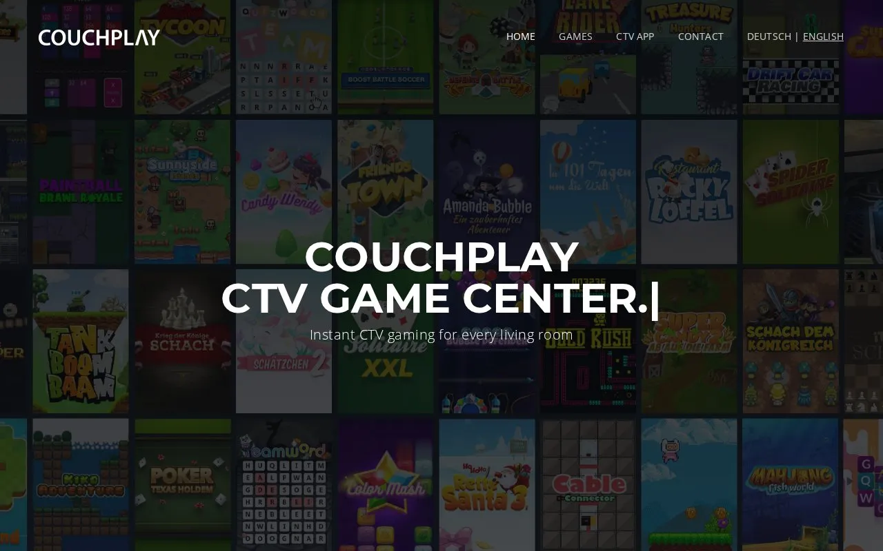 Couchplay homepage screenshot