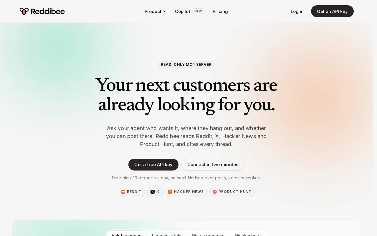 Reddibee homepage screenshot