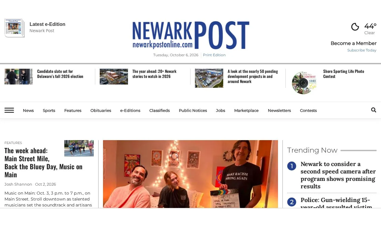 Newark Post homepage screenshot