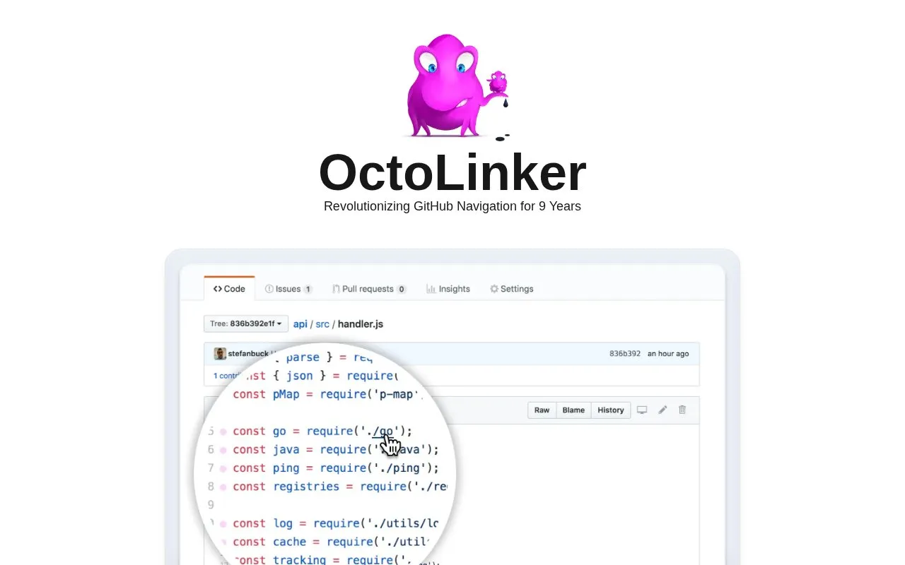 OctoLinker homepage screenshot