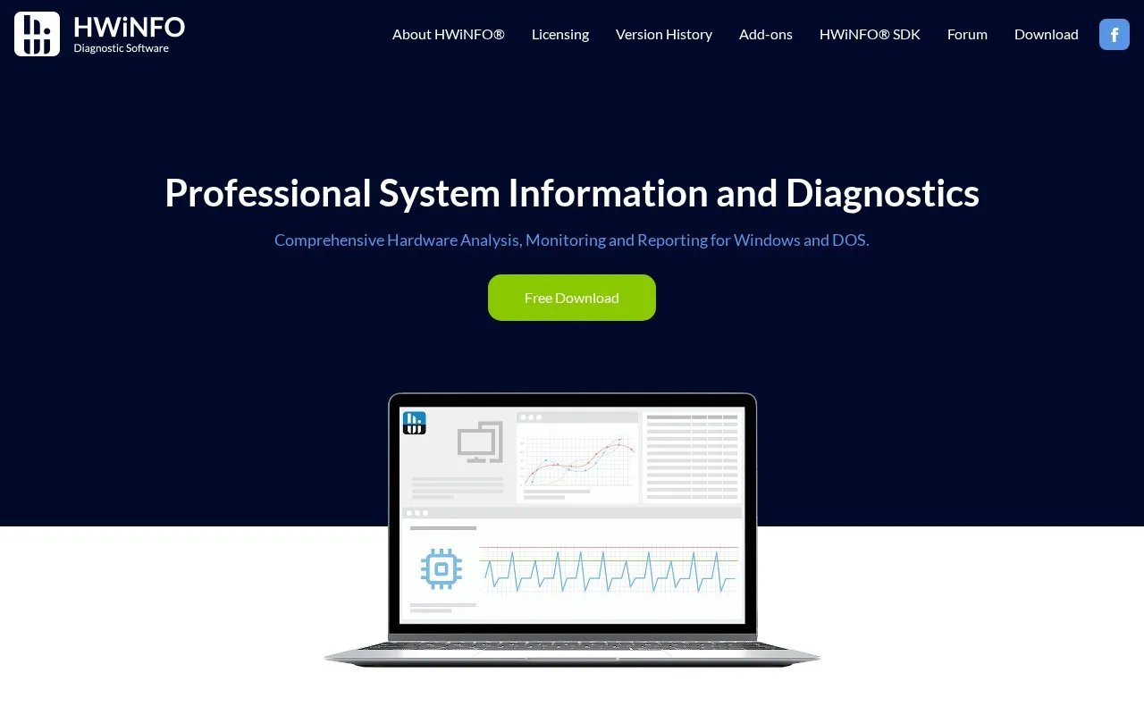 HWiNFO homepage screenshot