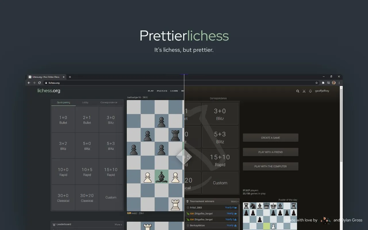 Prettier UI homepage screenshot