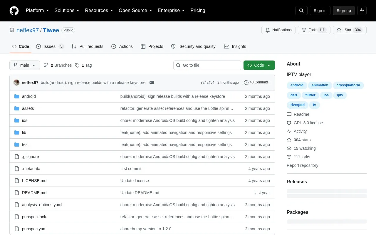 Tiwee homepage screenshot