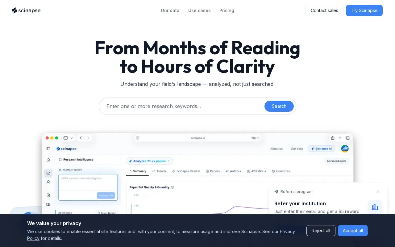 Scinapse homepage screenshot