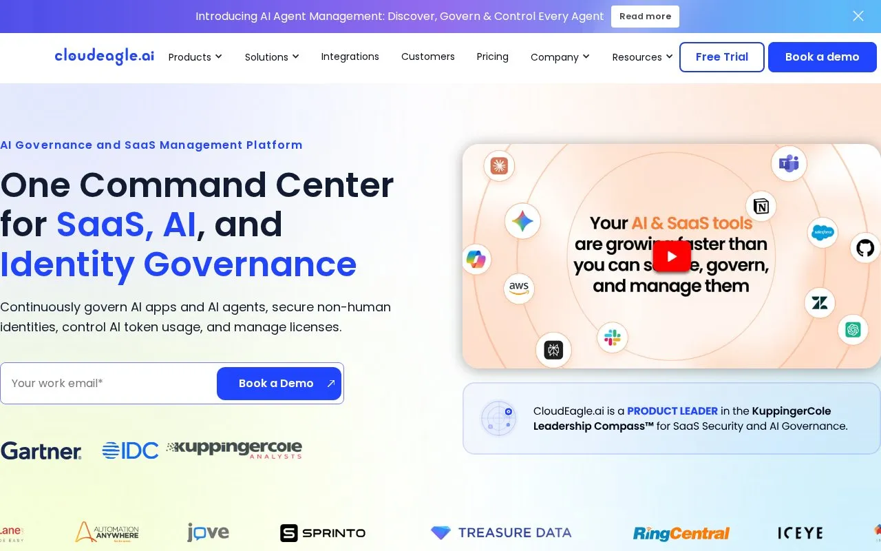 CloudEagle.ai homepage screenshot