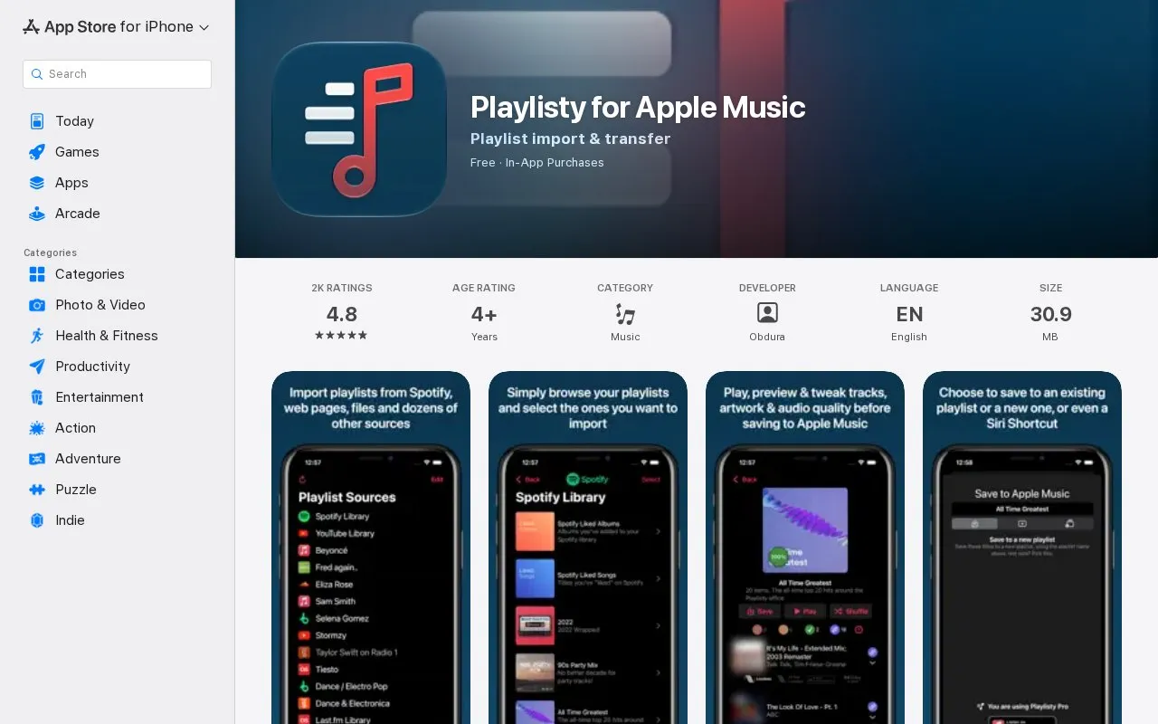 Playlisty homepage screenshot