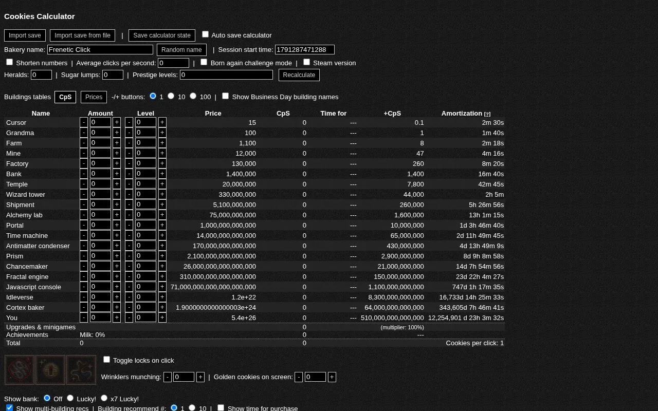 Calculator homepage screenshot