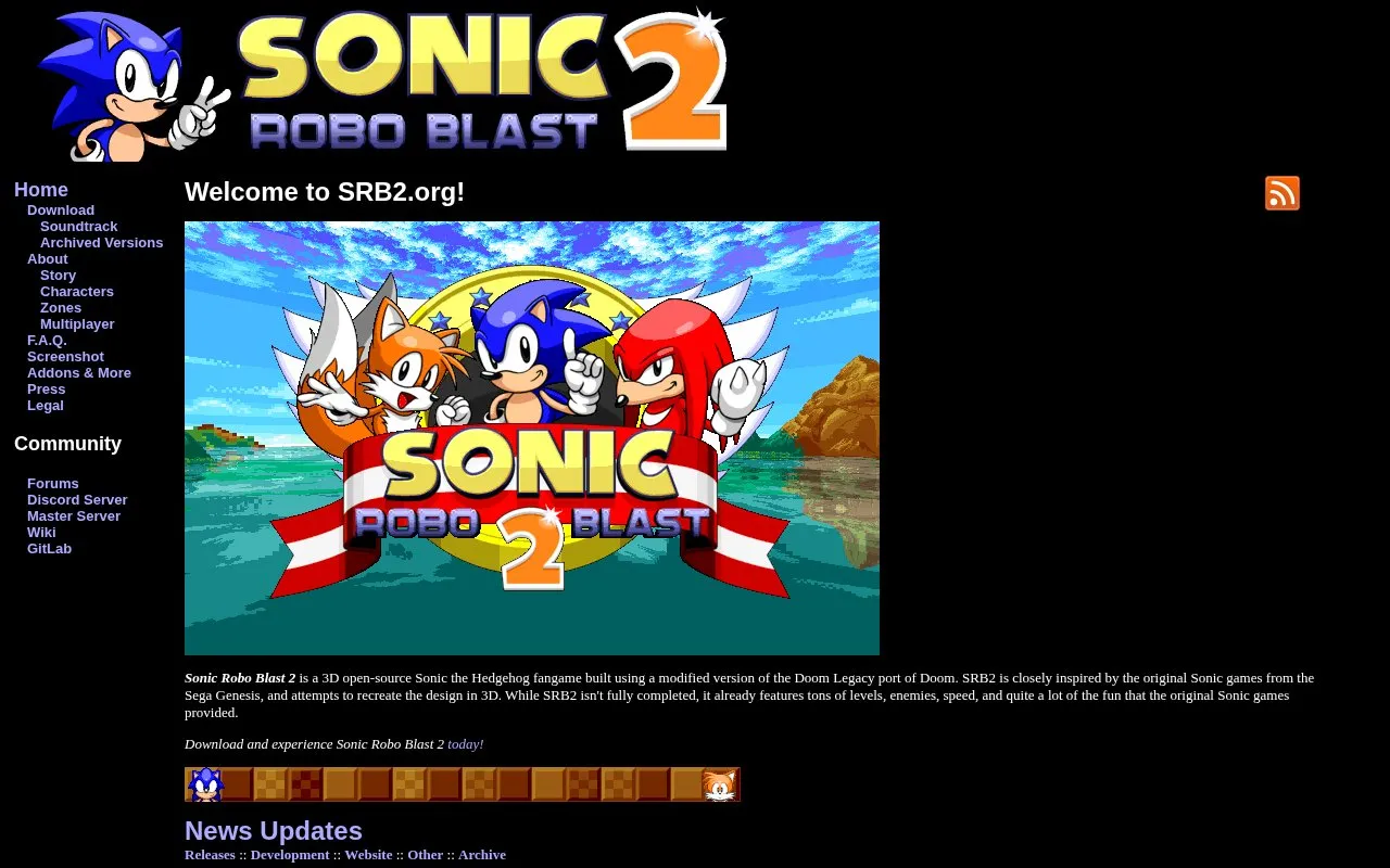 SRB2 homepage screenshot