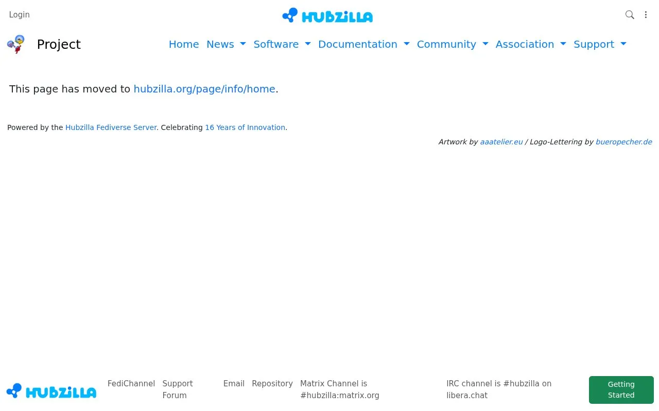 HubZilla homepage screenshot