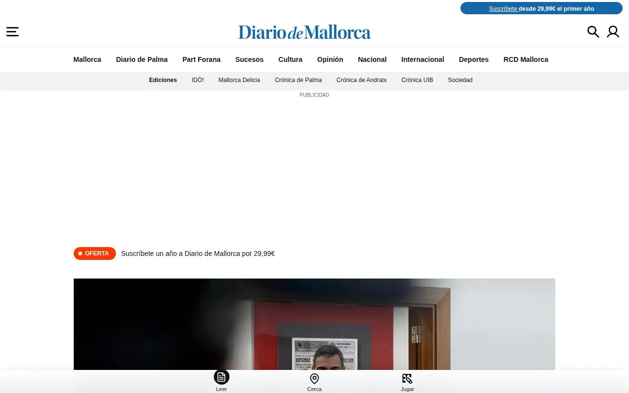 Diario de Mallorca homepage screenshot
