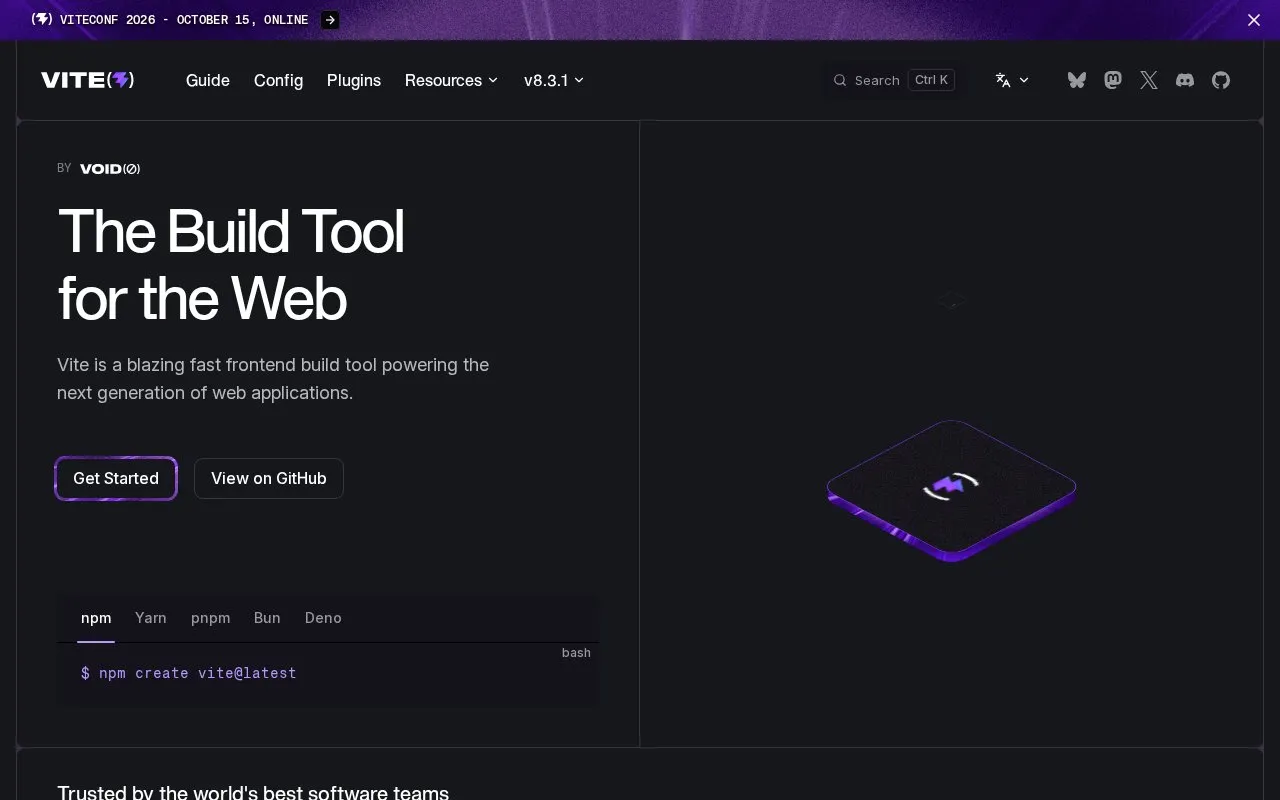 vite homepage screenshot