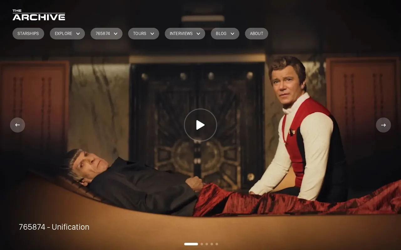 Roddenberry Archive homepage screenshot