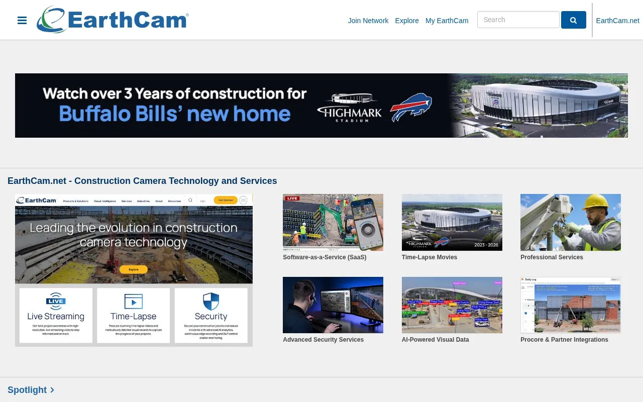 EarthCam homepage screenshot