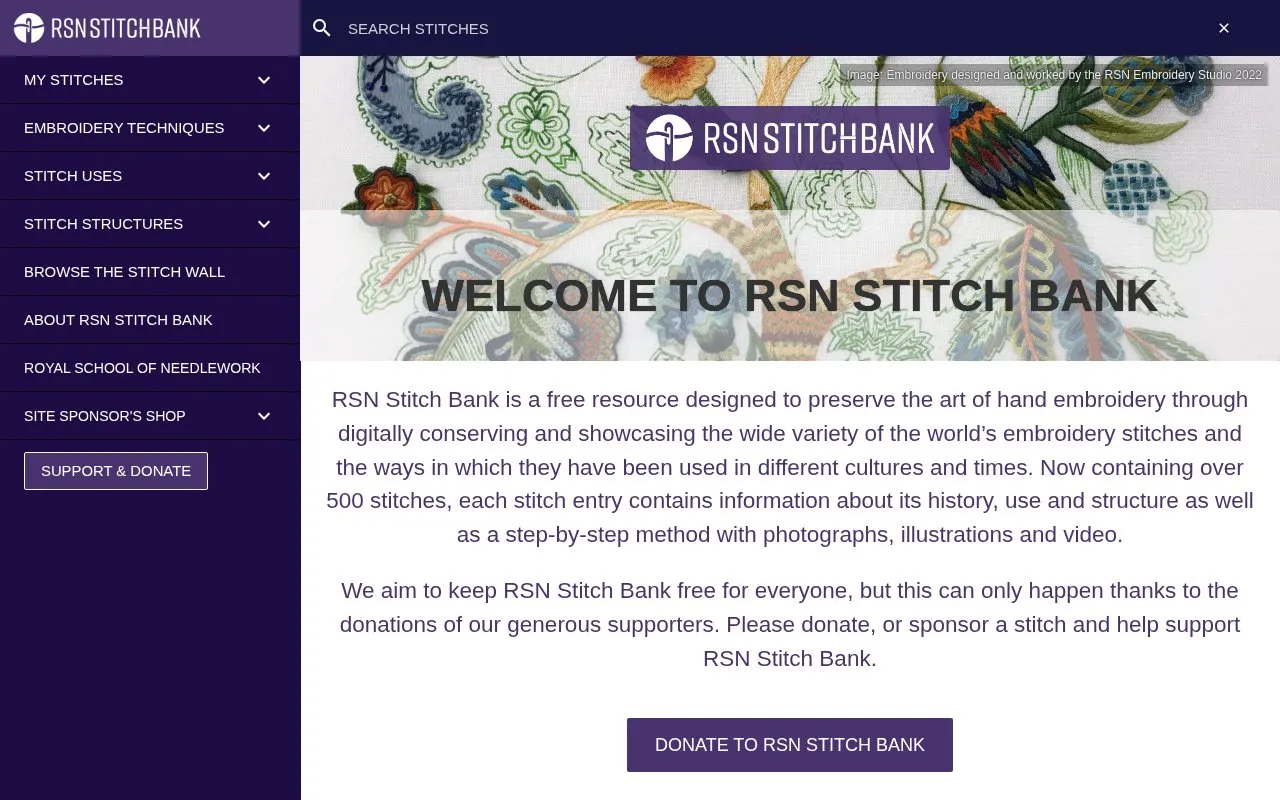 RSN Stitch Bank homepage screenshot
