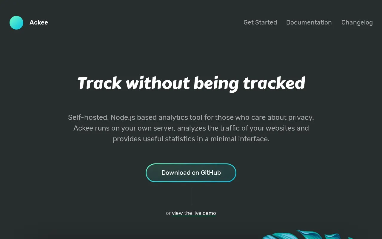 Ackee homepage screenshot