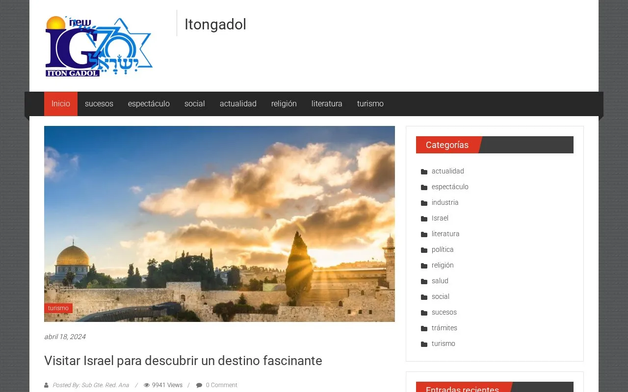 Iton Gadol homepage screenshot