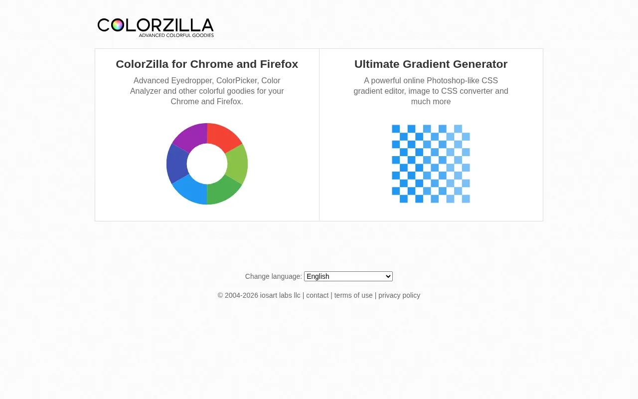 ColorZilla homepage screenshot