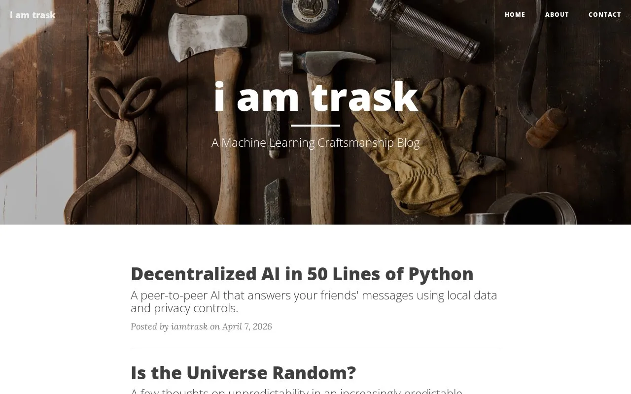 i am trask homepage screenshot