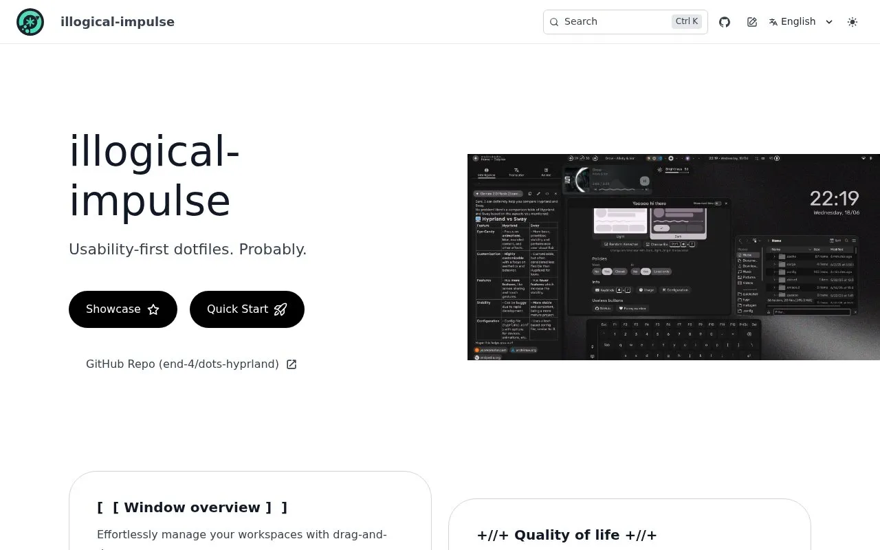 En homepage screenshot